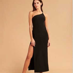 Abercombie One-Shoulder Midi Dress, Black